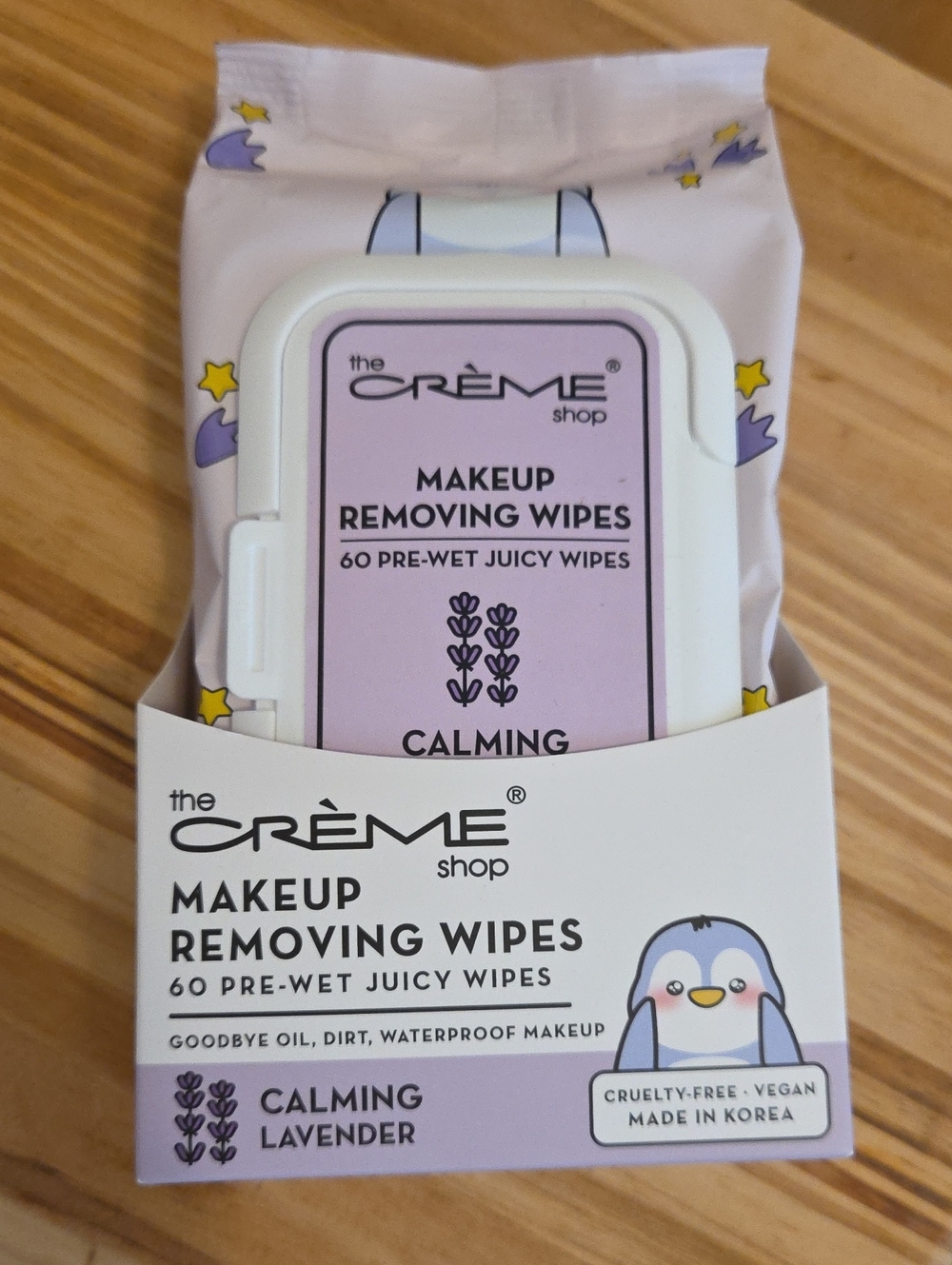 The Crème Shop Calming Lavender Makeup Removing Wipes - Purple